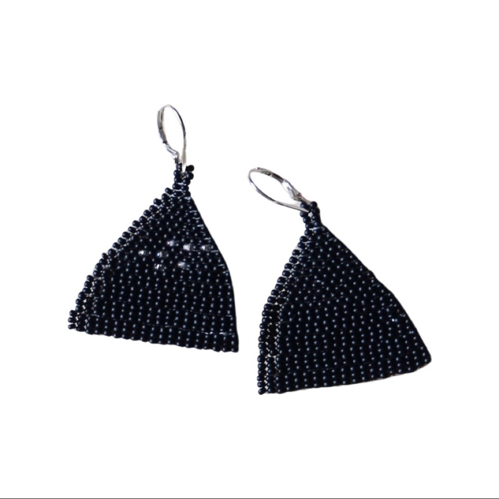 HANDMADE GLASS EARRINGS Boho Witchy Handmade with Real Silver Crystal